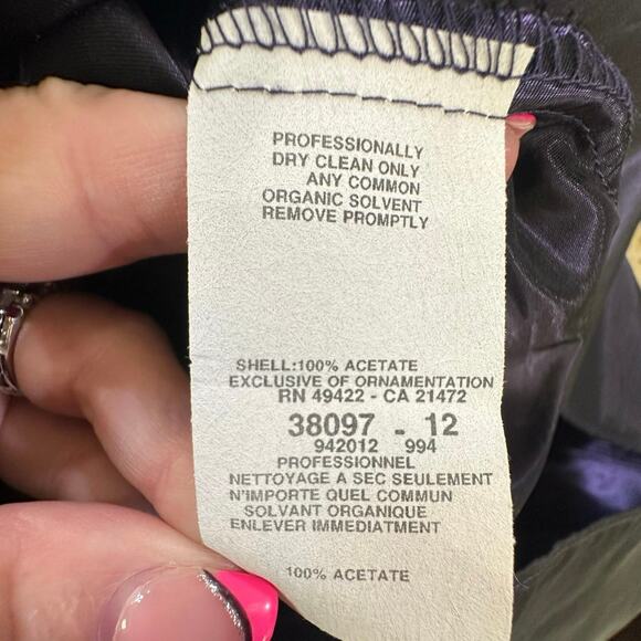 VTG Jessica McClintock for Gunne Sax SZ Large Tafetta Purple Metallic Maxi Skirt - Picture 7 of 13